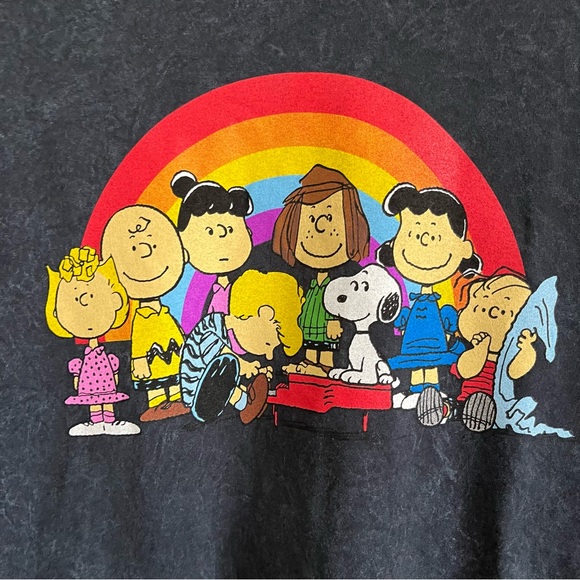Peanuts Tee shirt Grey Rainbow M - Picture 3 of 6